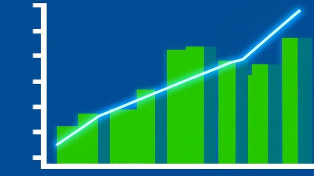 Financial Chart Animation Showing Economic Growth and Decline Over Time
