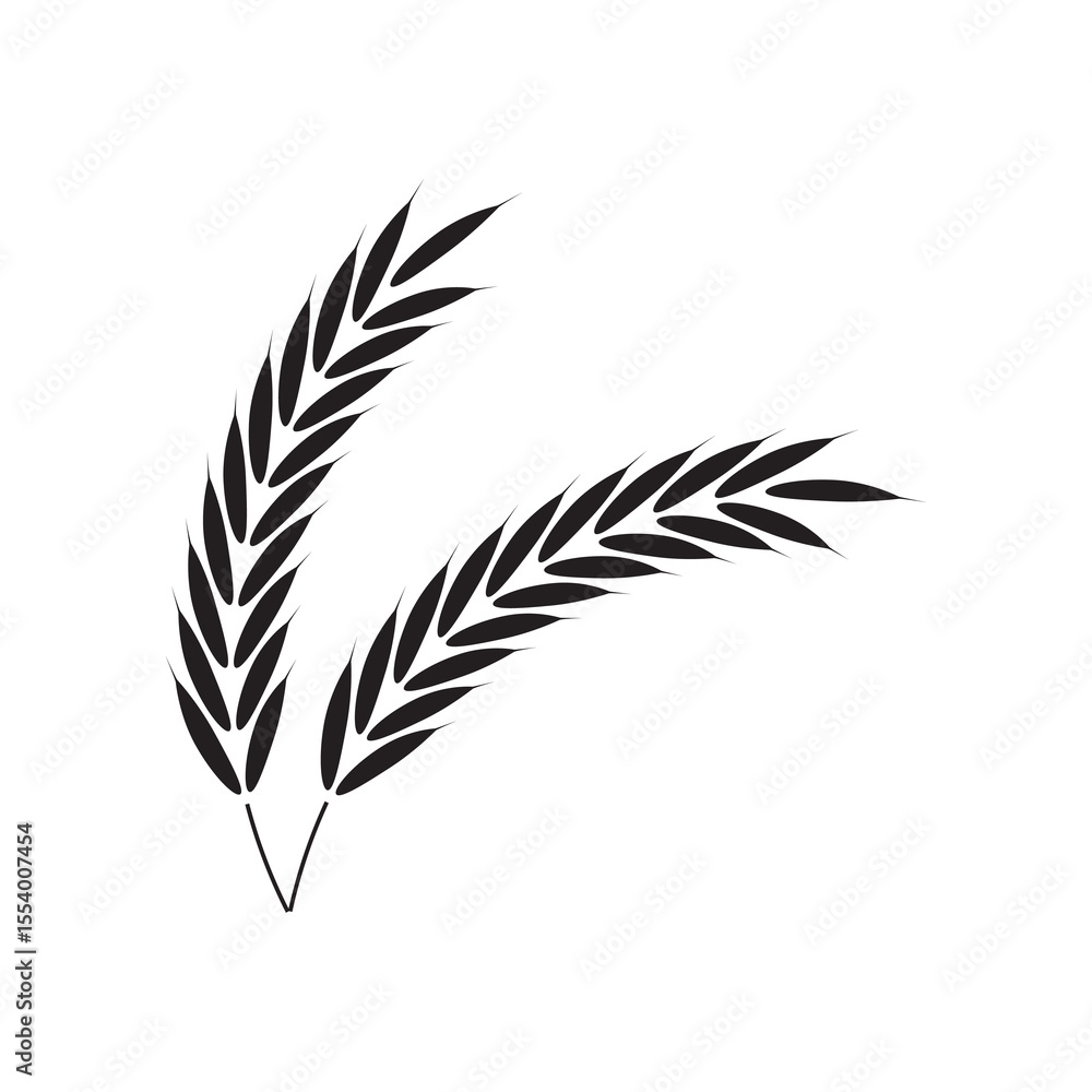 Poster wheat icon isolated sign, vector simple flat black illustration for web and app..eps