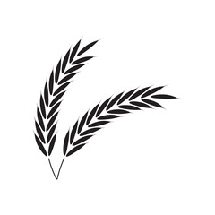 Obraz premium wheat icon isolated sign, vector simple flat black illustration for web and app..eps