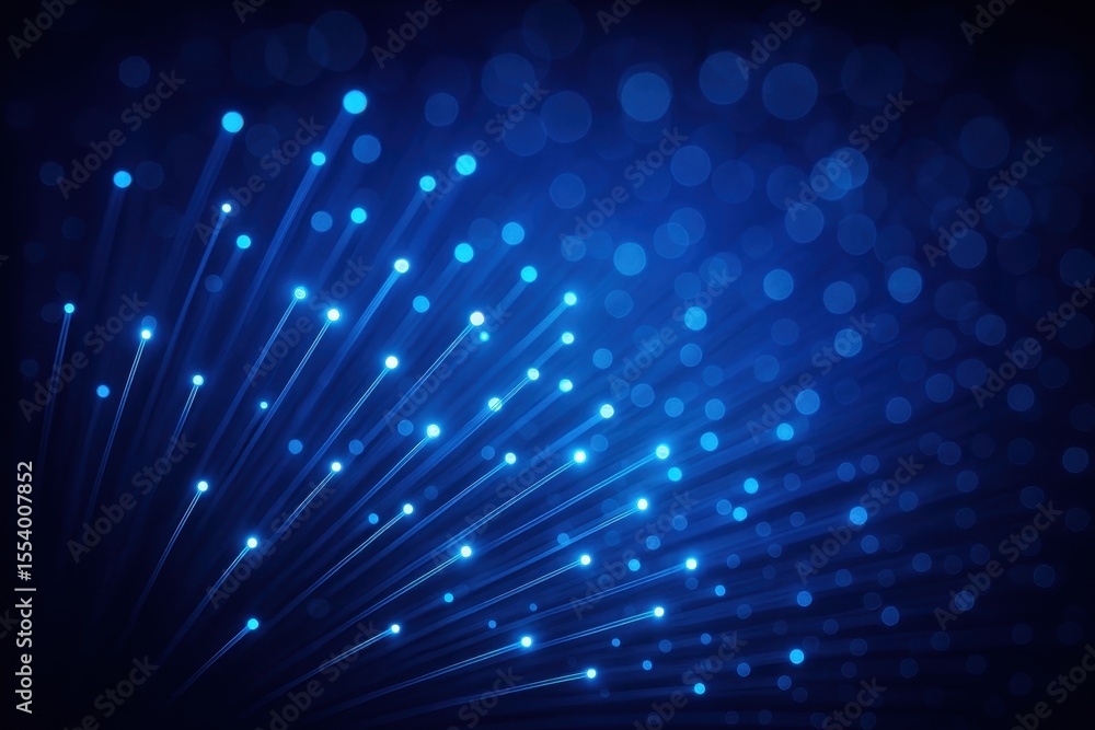 Aufkleber illuminated fiber optic cables creating mesmerizing blue light patterns in high-tech data transmissi