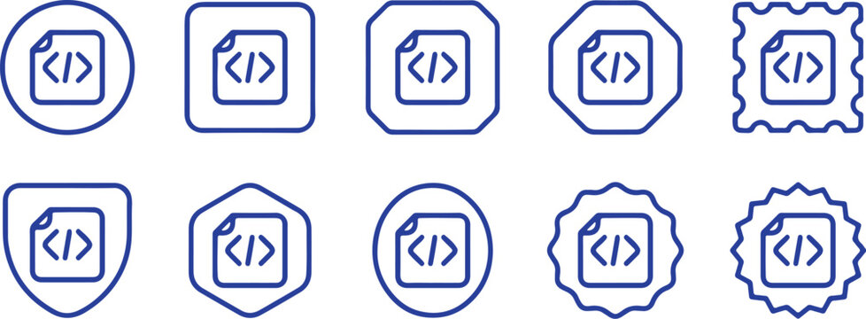 Coding Badge Icons &ndash; Developer and Programming Symbol Set