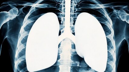 Chest X-ray showing lungs and ribcage