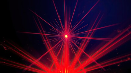 Fototapeta premium Abstract red laser light burst background