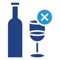Icon of the drink bottle and the prohibition symbol convey the prohibition on drinking alcohol
