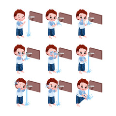 Steps of Ablution A Muslim Boy's Ritual Cleaning