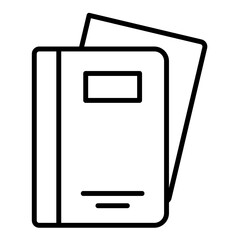 Icon of a journal or agenda book with file paper