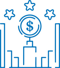 Fototapeta premium Business and Web Design Icon Set with Money and Chart Symbols in 3D Illustration