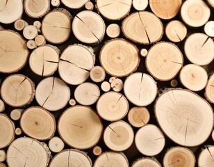 Wood logs close-up