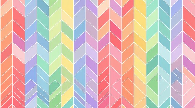 Pastel rainbow chevron pattern, geometric design