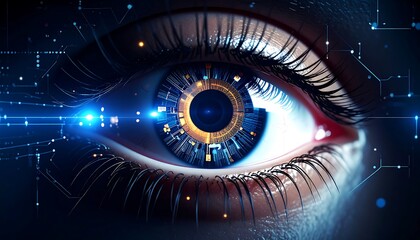 Close-up of a futuristic eye