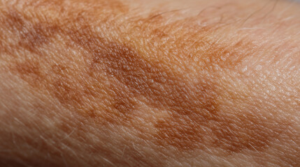 Fototapeta premium Close up of dry skin with brown age spots and fine hair showing texture and natural detail on human skin surface