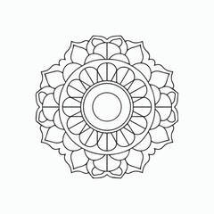 Mandala Circle Design – Geometric Floral Line Art