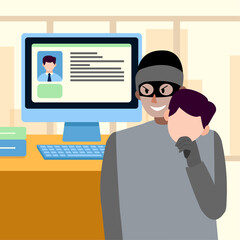 Identity theft and impersonation vector illustration