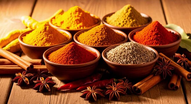 Vibrant Spices & Herbs: Aromatic Culinary Collection - Professional Stock Content