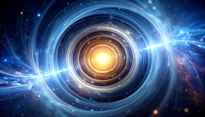 Cosmic swirling rings, bright center