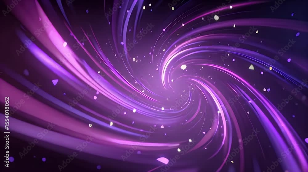 Poster colorful vortex with swirling lights and particles in a dark background