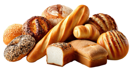 Artisan Breads: A tempting assortment of freshly baked artisan breads, from rustic loaves to delicate rolls, meticulously arranged to highlight their unique textures and shapes. A feast for the eyes.