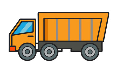 Flat dump truck  icon vector illustration design