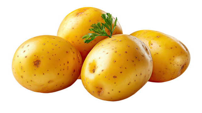 Golden Potatoes Display: An appealing close-up of several fresh, golden potatoes, artfully arranged, inviting culinary creativity, a perfect visual for food enthusiasts.