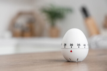 Kitchen timer on table in room, closeup