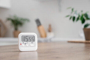 Kitchen timer on table in room, closeup