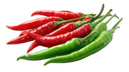Fiery Chillies: A vibrant collection of red and green chillies, a symbol of culinary diversity, presenting an engaging image