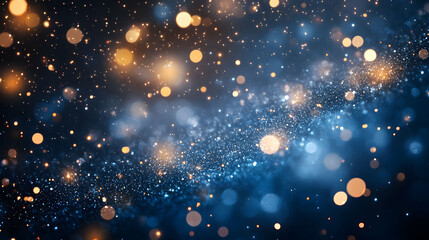 New Year's Eve Party Background Blue and Gold Confetti Sparkle