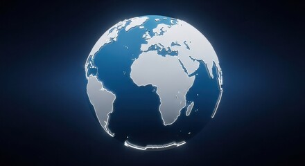 Global Digital Earth Globe Representing International Business and Technology Connections