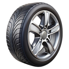 Fototapeta premium 3d tire and rim isolated on transparent background