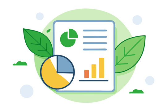 environmental report icon green pie chart graph