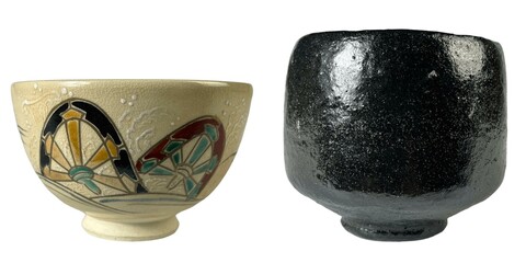 Artisan ceramic bowls display art studio decorative objects indoor close-up craftsmanship