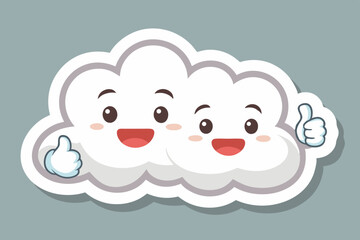 two small happy clouds thumbs up
