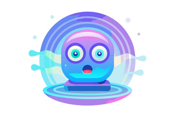 surprised hologram expression face ripple effect