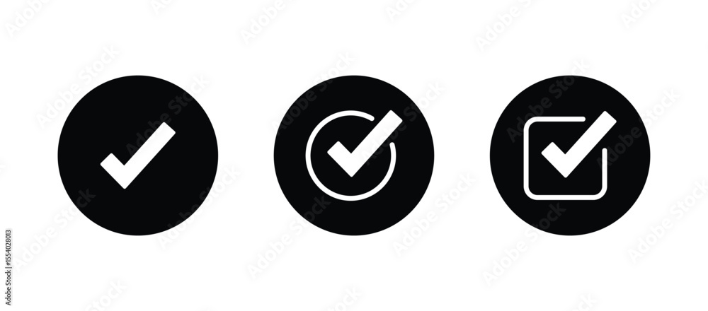 Poster checkmark icon. checkmark vector set. approved symbol vector.