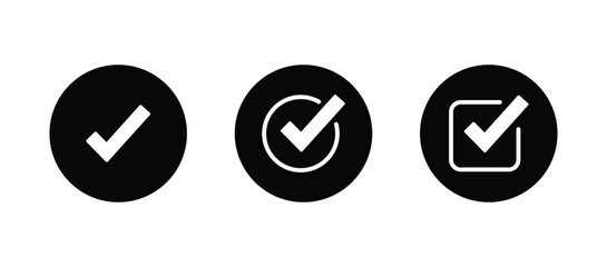 Checkmark icon. Checkmark vector set. Approved symbol vector.