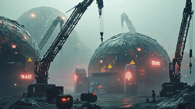 Futuristic Domes Under Construction