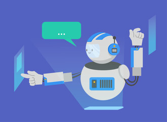 Artificial intelligence robot for smart technology vector illustration