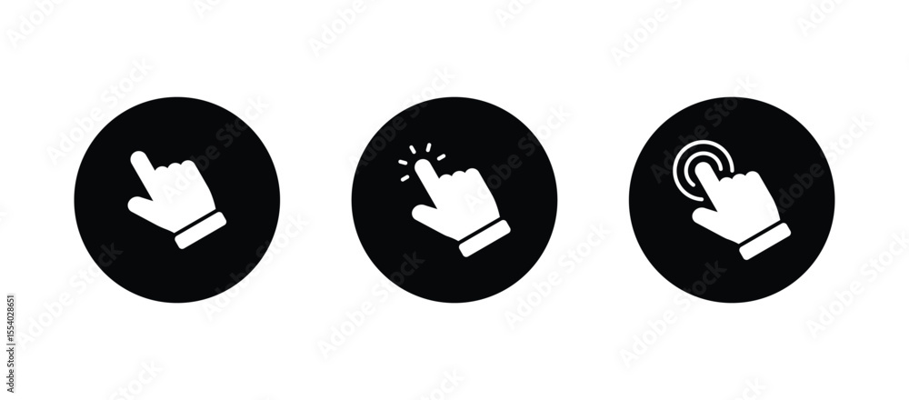 Poster hand pointer icons. pointer click icon vector