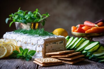 Delicious Fresh Garden Crudit?s Platter Arrangement Still Life
