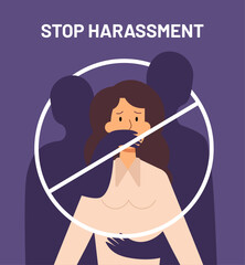 Stop harassment and bullying awareness vector illustration