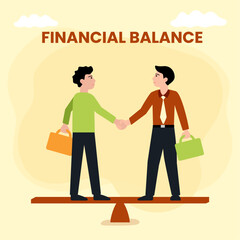 Financial balance between business partners vector illustration