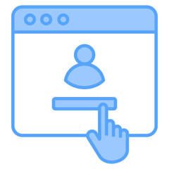 Login Screen icon line blue
