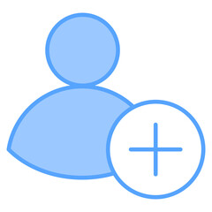 Add Contact icon line blue
