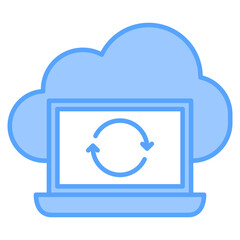 Data Sync icon line blue

