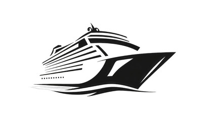 Dark cruise ship silhouette, lit lights