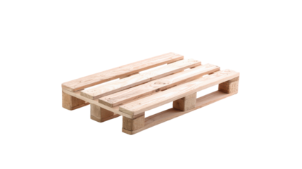 Wooden pallet with a light brown color and a simple design isolated on transparent background