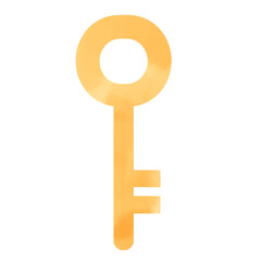 Watercolor-Style Illustration of a Simple Key Icon