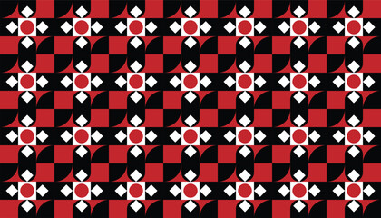 Dynamic and rhythmic geometric background using simple contrasting shapes and colors to create optical harmony