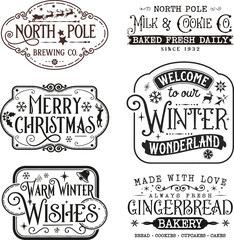 Vintage Christmas SVG Bundle | Retro Holiday Clipart for Cricut & Sublimation