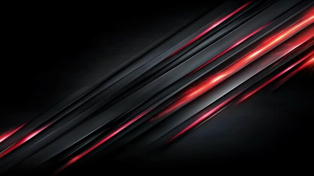 futuristic red laser light trail glowing on black layers metallic  background 